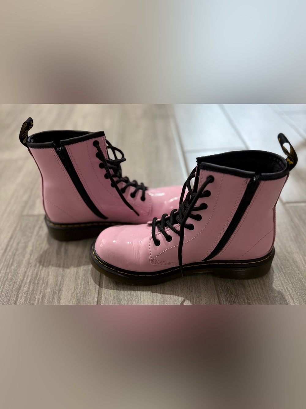 Dr. Martens 1460 8-Eye Patent Boot - Big Kid - Pale Pink